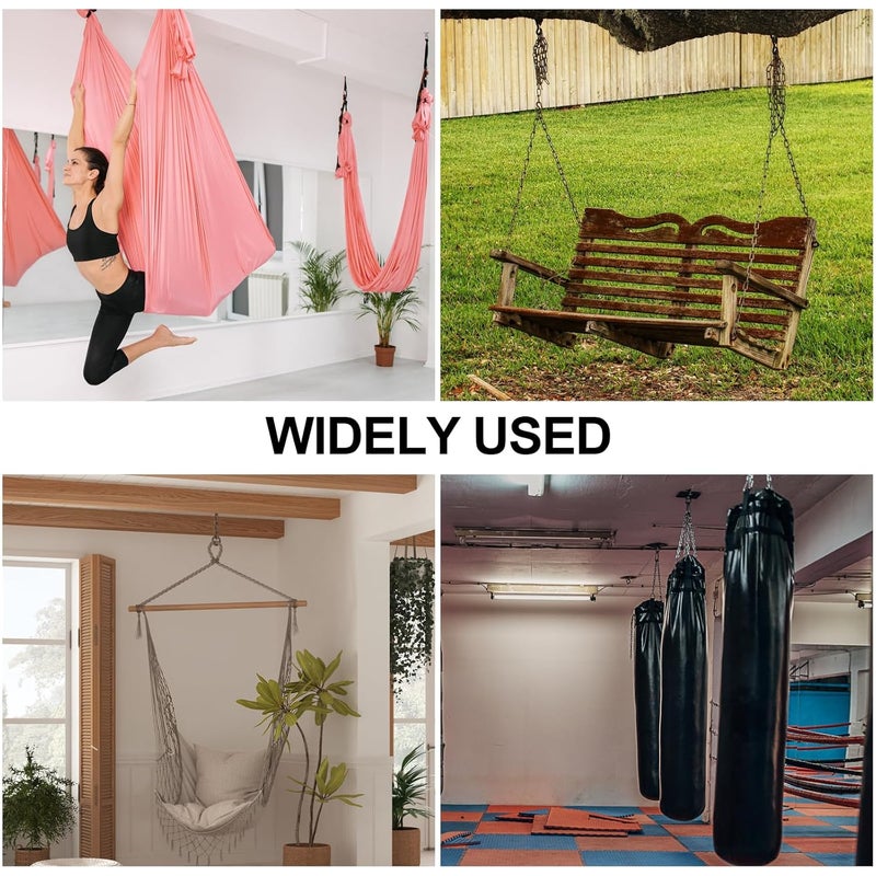 KIBBEH 4-Inch M10 Heavy Duty Eye Hooks, 304 Stainless Steel Self Tapping Eyelet Screw – 700LBS Load Capacity for Secure Hammock, Swing Chair, & Yoga Use (2 Pack) - Image 2